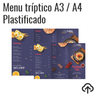 Menu tríptico plastificado
