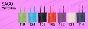 Cores dos sacos em microfibra
